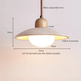 Suspension Celako™ Aurestine | Luminaire de chambre en travertin jaune