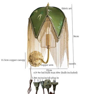 Celako™ Frangia Wall Light | Copper Cloth Bedroom Lighting