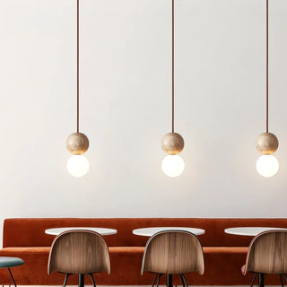 Celako™ Vitreno Pendant Light | Yellow Travertine Kitchen Island Lighting