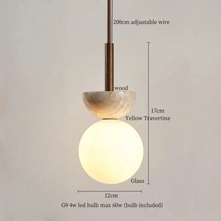 Celako™ Travolo Pendant Light | Yellow Travertine
