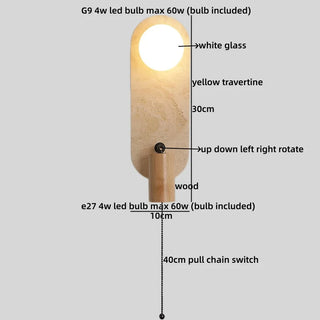 Celako™ Traverno Wall Light | Yellow Travertine Kitchen Island Lighting