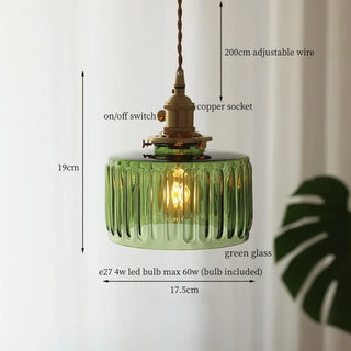 Celako™ Glacine Pendant Light | Green Lace Glass Living Room