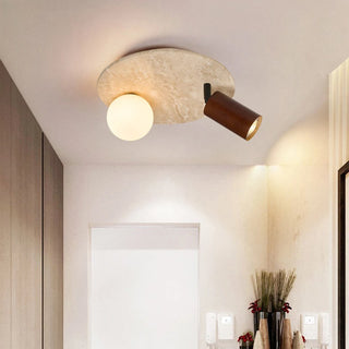 Plafonnier Celako™ Lumivertine | Suspension îlot de cuisine en travertin jaune