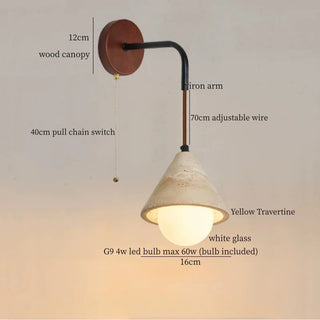 Celako™ Terravento Wall Light | Yellow Travertine Living Room Lighting