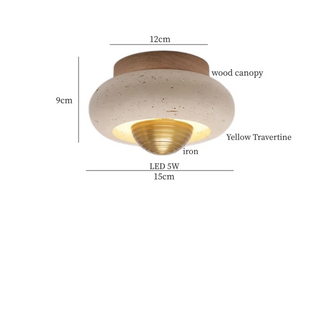 Celako™ Ochreia Ceiling Light | Yellow Travertine Bedroom Lighting