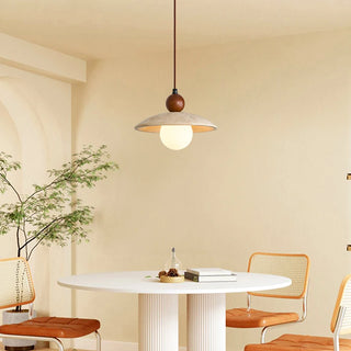 Celako™ Sferato Pendant Light | Yellow Travertine Dining Room Lighting