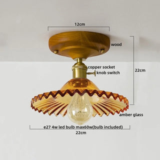 Celako™ Vitrowe Ceiling Light | Glass Wood Living Room Lighting