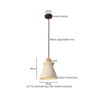 Celako™ Limora Pendant Light | Wood Yellow Travertine Living Room Lighting