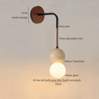 Celako™ Terravento Wall Light | Yellow Travertine Living Room Lighting