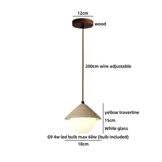Celako™ Caletra Pendant Light | Travertine Dining Room Lighting