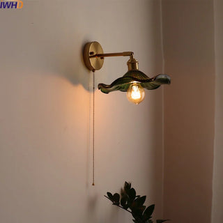 Celako™ Glintore Wall Light | Copper Glass Bedroom Lighting