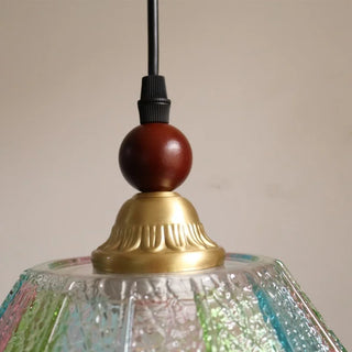 Celako™ Oricalo Pendant Light | Glass Copper Wood Kitchen Island Lighting