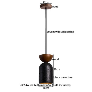 Celako™ Travro Pendant Light | Black Travertine Kitchen Island Lighting