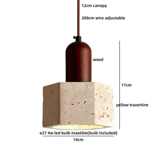 Celako™ Nuvora Pendant Light | Travertine Dining Room Lighting