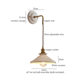 Celako™ Plissea Wall Light | Ceramic Bedroom Lighting
