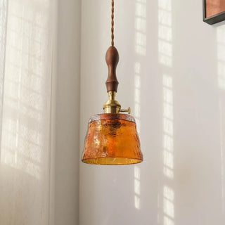 Celako™ Fulgore Pendant Light | Amber Glass Bedroom Lighting