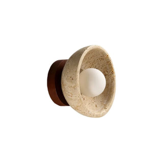 Celako™ Lapide Wall Light | Travertine Bedside Lighting
