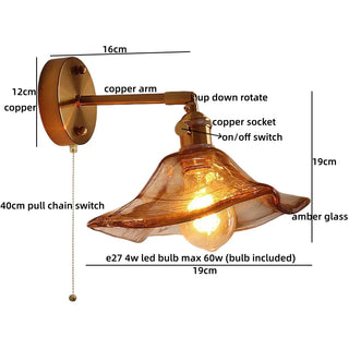 Celako™ Ambrium Wall Light | Amber Glass Japan Style