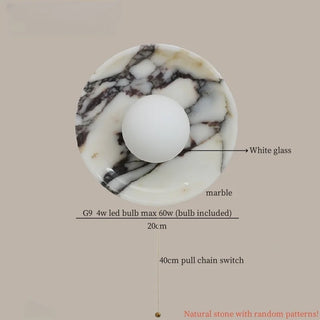 Celako™ Orbita Wall Light | Marble Glass Bedroom Lighting