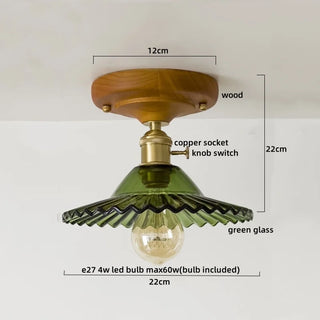 Celako™ Vitrowe Ceiling Light | Glass Wood Living Room Lighting