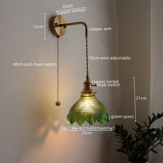 Celako™ Vitrume Wall Light | Copper Glass Bedroom Lighting